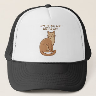 Livet är bättre med en katt – sött design för katt keps