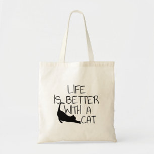 Livet är bättre med en katt tygkasse