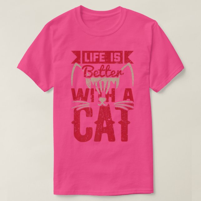 Livet är bättre med en kattunge, kattunge, Lover V T Shirt (Design framsida)