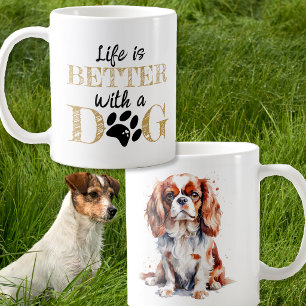Livet är bättre med en King Charles spaniel Kaffemugg