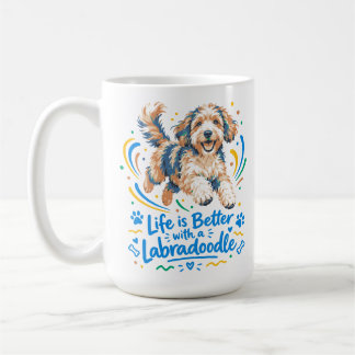 Livet är bättre med en Labradoodle Kaffemugg