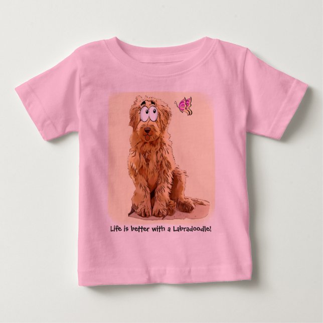 Livet är bättre med en labradoodle tee (Framsida)
