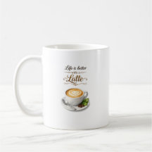 Livet är bättre med en latte kaffecitat-design