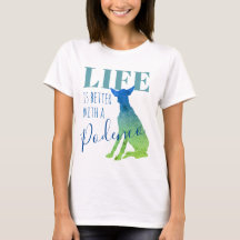 "Livet är bättre med en Podenco" Blue Typografi