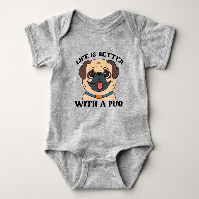 Livet är bättre med en pug t shirt (Framsida)