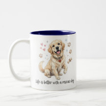 Livet är bättre med en räddad hund Golden Retrieve