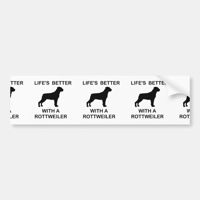 Livet är bättre med en Rottweiler Bildekal (Framsidan)