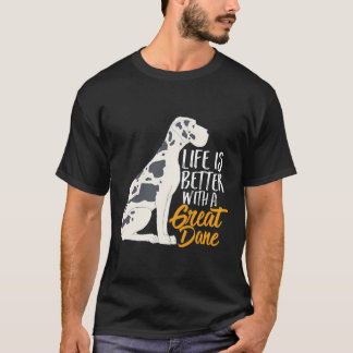 Livet är bättre med en sax Great dane Cute Funny D T Shirt