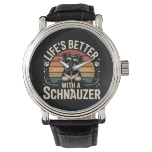 Livet är bättre med en Schnauzer Armbandsur
