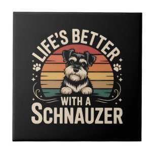 Livet är bättre med en Schnauzer Kakelplatta