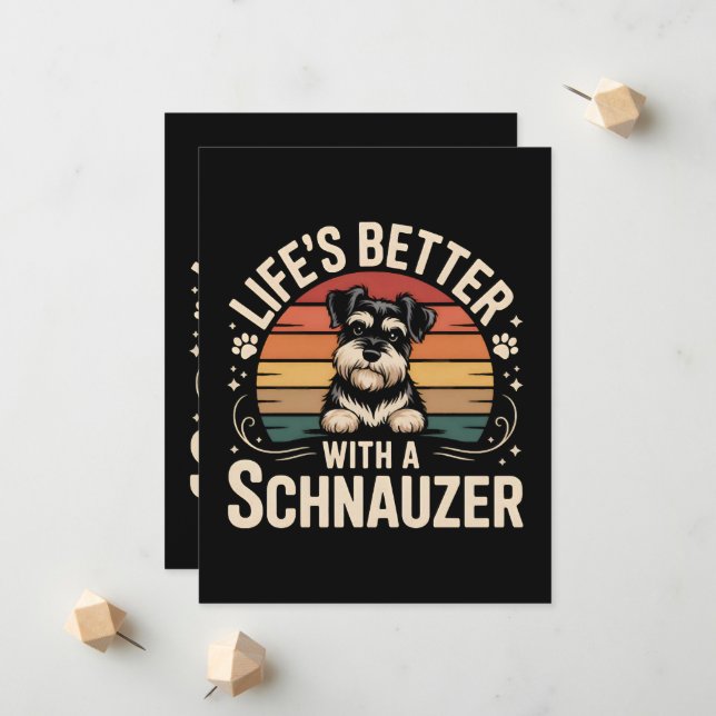Livet är bättre med en Schnauzer Meddelande (Fram/Back In Situ)