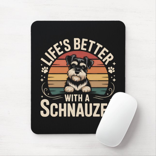 Livet är bättre med en Schnauzer Musmatta (Med mus)