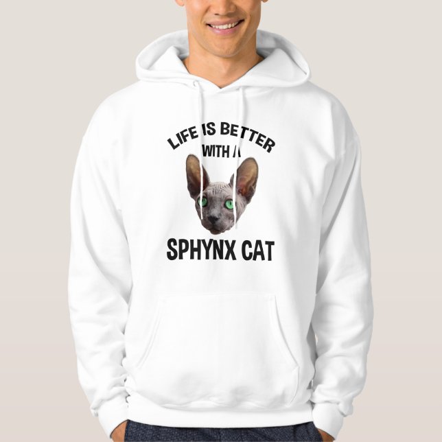 Livet är bättre med en sfärisk katt hoodie (Framsida)