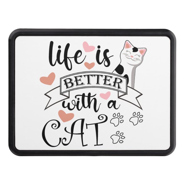 Livet är bättre med en slogan med citattecken för  dragkroksskydd (Framsidan)