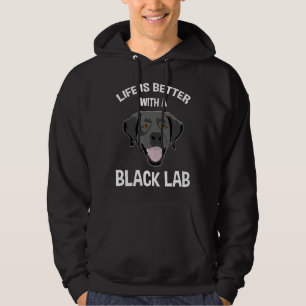 Livet är bättre med en Svart lab Hoodie