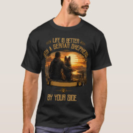 Livet är bättre med en tysk schäferdad-pappa t-shi t shirt