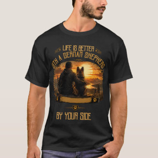 Livet är bättre med en tysk schäferdad-pappa t-shi t shirt