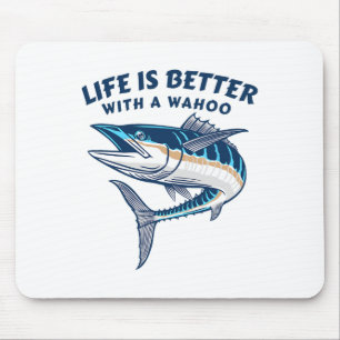Livet är bättre med en Wahoo rolig saltvattenfisk Musmatta