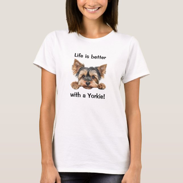 Livet är bättre med en yorkie t shirt (Framsida)
