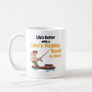 Livet är bättre med ett fiskespö i handen kaffemugg