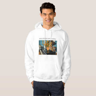 Livet är bättre med ett piano - Supertröja! Hoodie