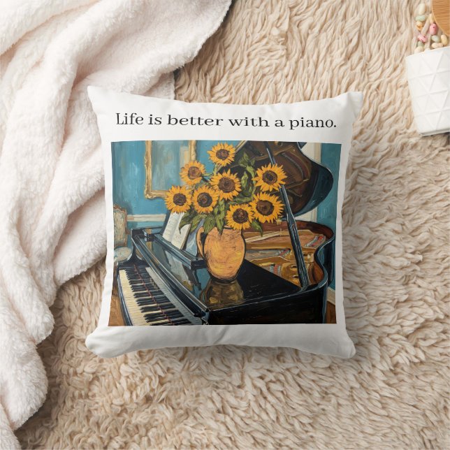 Livet är bättre med ett piano - vacker konst! kudde (Filt)
