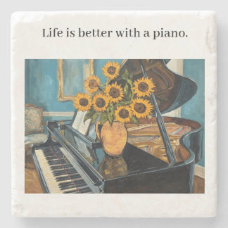 Livet är bättre med ett piano - vacker konst! stenunderlägg
