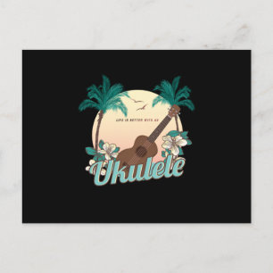 Livet är bättre med ett Ukulele-ljud med akustisk Vykort