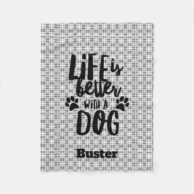 Livet är bättre med ett Ull Hund Blanket Fleecefilt (Framsidan)