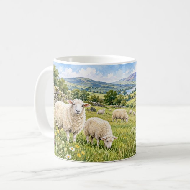 Livet är bättre med får-mugg kaffemugg (Framsida vänster)