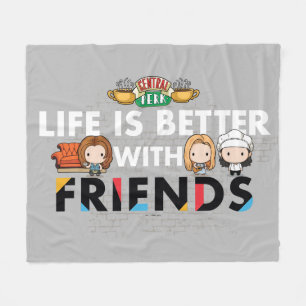 Livet är bättre med FRIENDS™ Chibi Art Fleecefilt