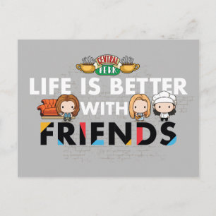 Livet är bättre med FRIENDS™ Chibi Art Inbjudan Vykort