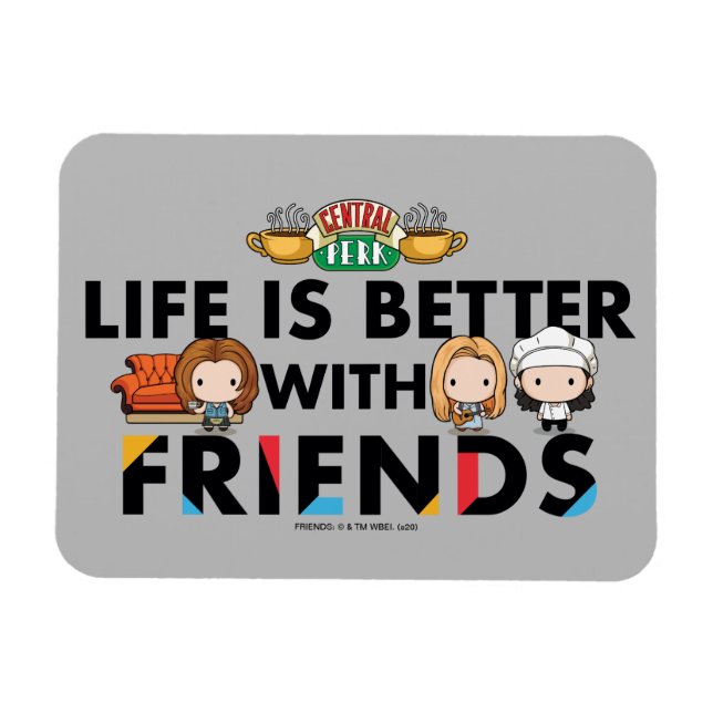 Livet är bättre med FRIENDS™ Chibi Art Magnet (Horisontell)