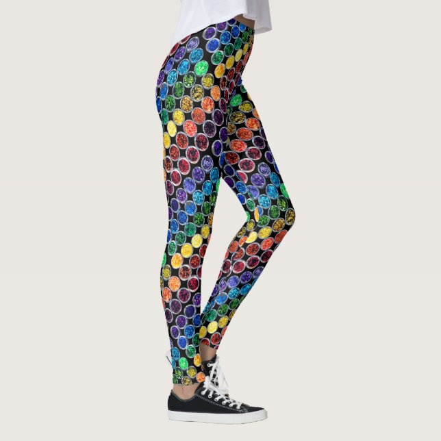 Livet är bättre med Glitter Personal Gnistra Black Leggings (Höger)
