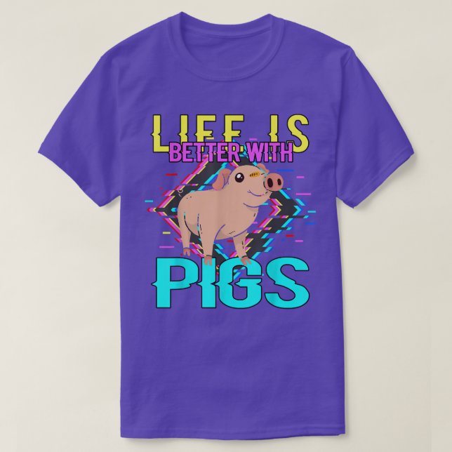 Livet är bättre med Grisar3963 T Shirt (Design framsida)