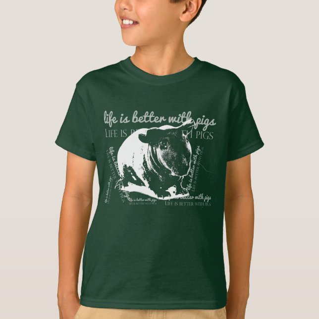 Livet är bättre med grisar T-Shirt (Framsida)