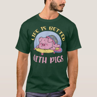 Livet är bättre med grisar t shirt