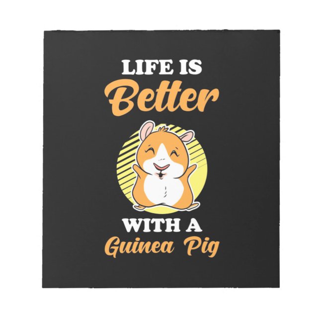 Livet är bättre med Guinea Gris Anteckningsblock (Framsida)