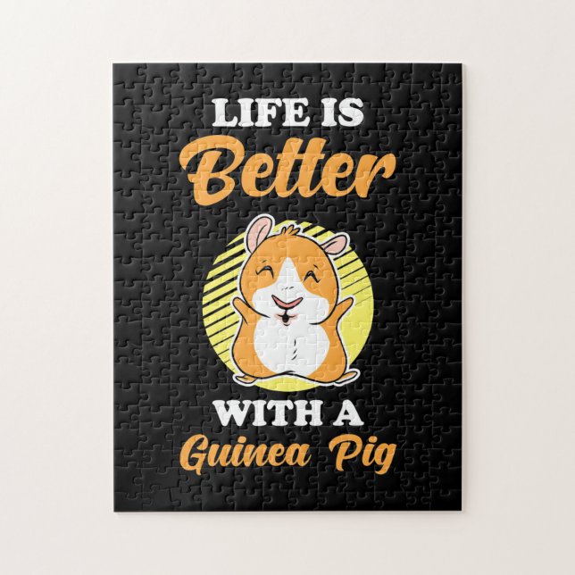 Livet är bättre med Guinea Gris Pussel (Vertikal)