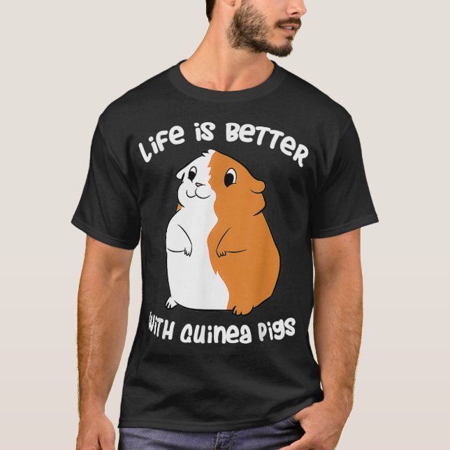 Livet är bättre med Guinea Kärlek Guinea Grisar Gr T Shirt (Framsida)