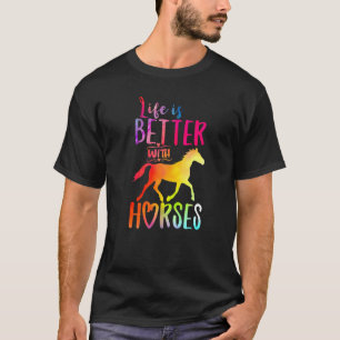 Livet är bättre med hästar som rider kammusslor t shirt