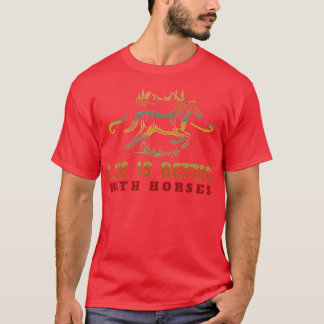 Livet är bättre med hästarnas Cute Retro Horseback T Shirt