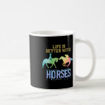 Livet är bättre med hästdjurshöns som rider Gif Kaffemugg<br><div class="desc">Livet är bättre med hästar från djurhästar från Riding Gift Horse</div>