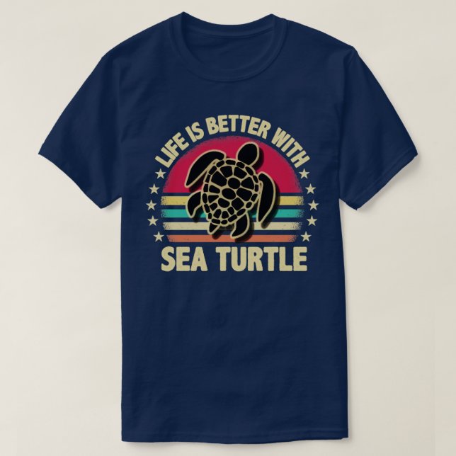 Livet är bättre med havssköldpaddan t shirt (Design framsida)