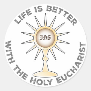 Livet är bättre med Heligan Eucharist Runt Klistermärke