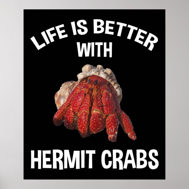 Livet är bättre med Hermit Crabs Poster (Framsidan)