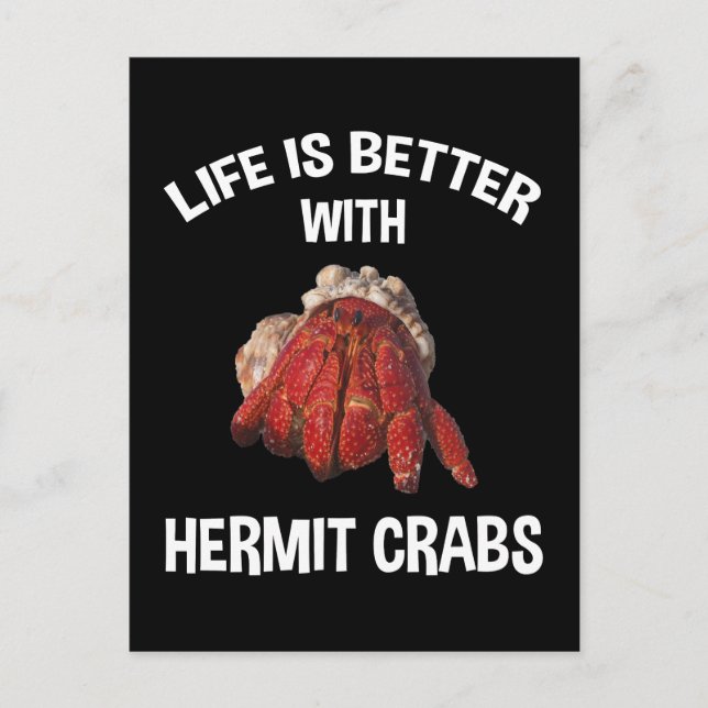 Livet är bättre med Hermit Crabs Vykort (Framsida)