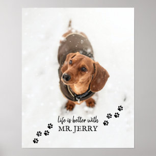 Livet är bättre med Hund Photo Hund Namn Poster me