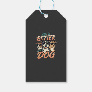 Livet Är Bättre Med Hund Vektor Presentetikett