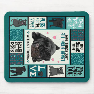 Livet är bättre med Hundar Pug Hund Blanket Musmatta
